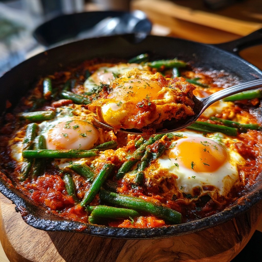 Shakshuka mit grünen Bohnen