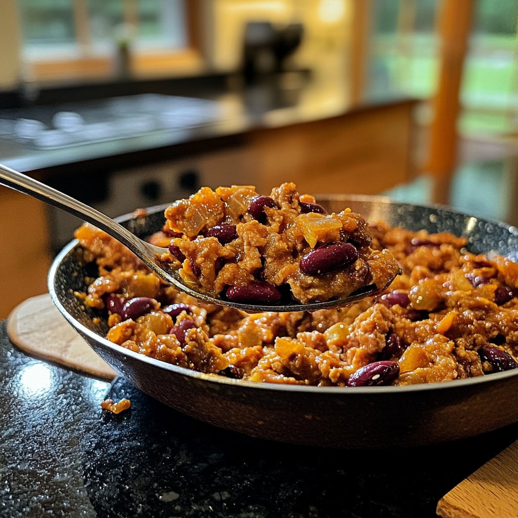 Hackfleisch Pfanne mit Bohnen