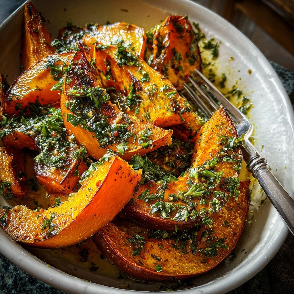 Abendessen vegetarisch mit Ofenkürbis