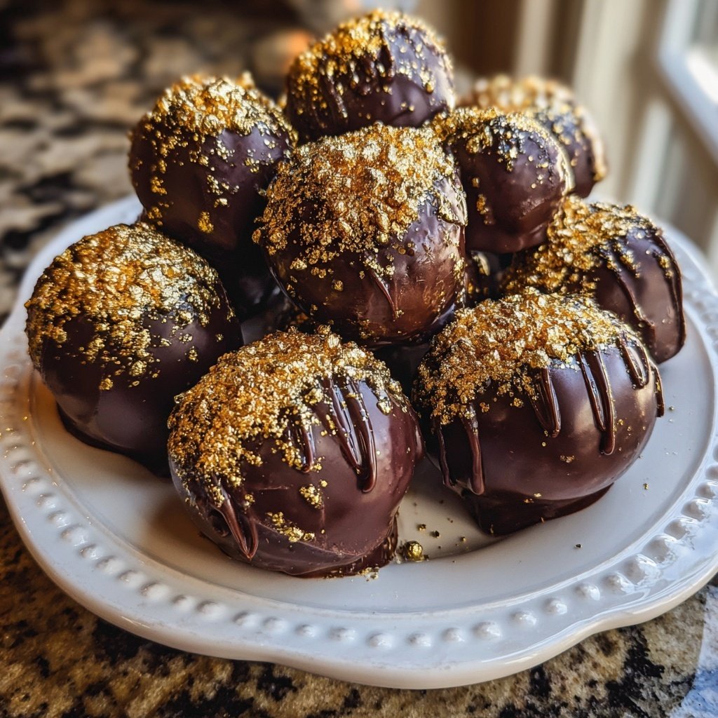 Schokoladenerdbeeren mit Goldstaub