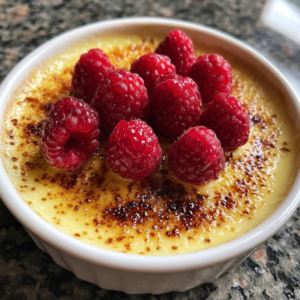 Crème Brûlée mit Himbeeren