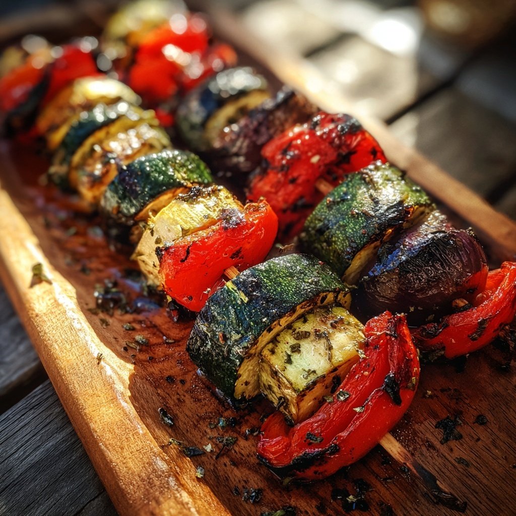 Grillgemüse Spieße Mit Paprika Und Zucchini
