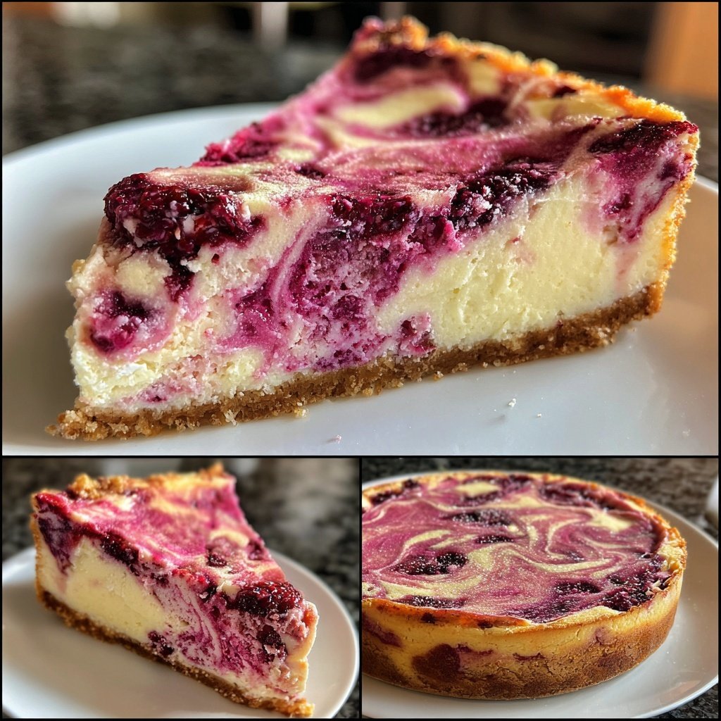 Käsekuchen mit Beeren-Swirl