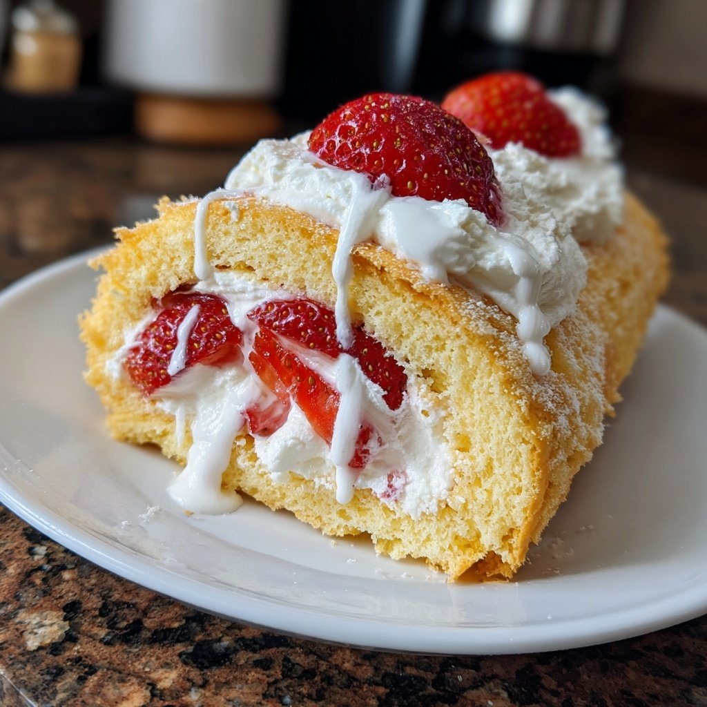 Erdbeer Biskuitrolle