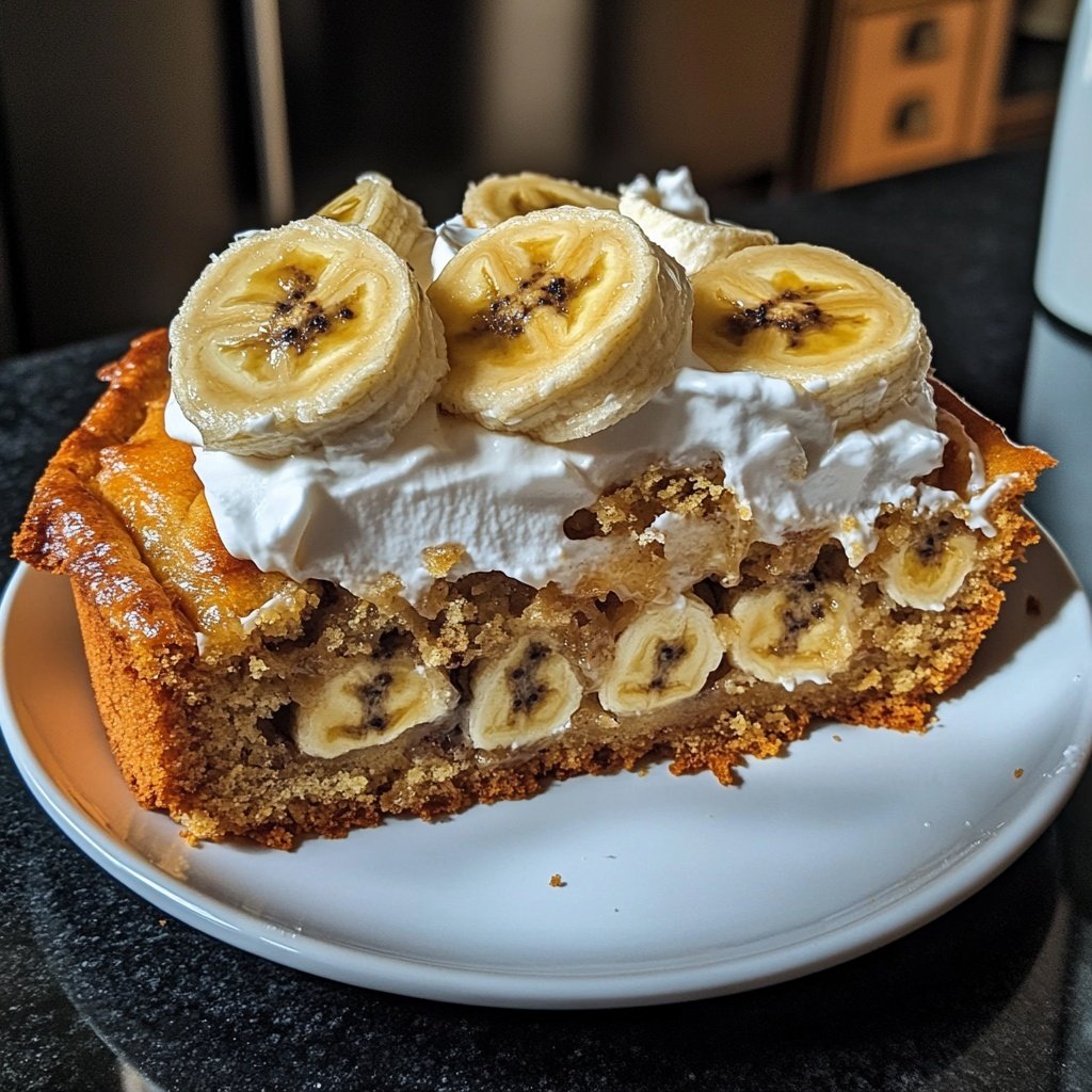 Bananenkuchen mit Sahne