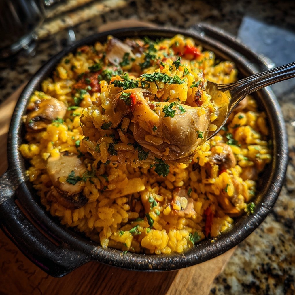 Paella mit Pilzen