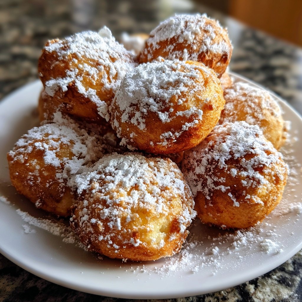 Quarkbällchen mit Vanille und Puderzucker