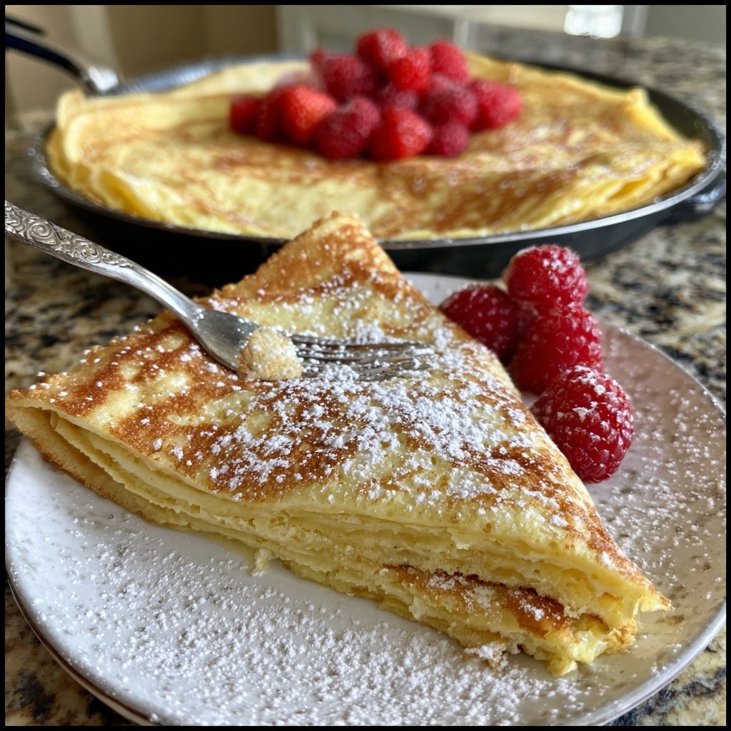 Pfannkuchen mit Himbeeren